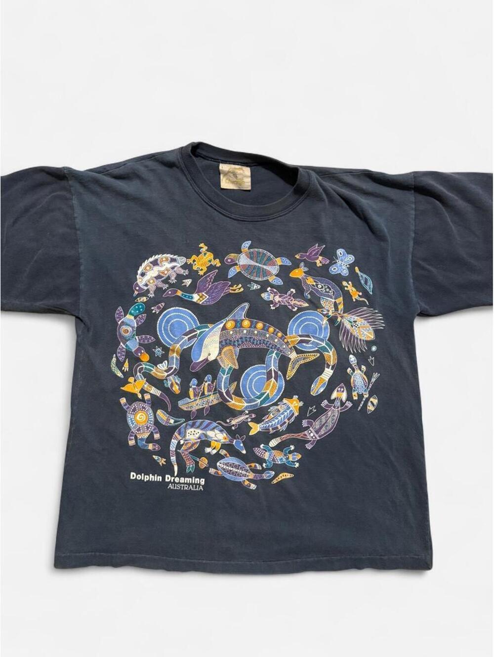 Dolphin Dreaming Australia Changes Men's Navy and Black Tshirt